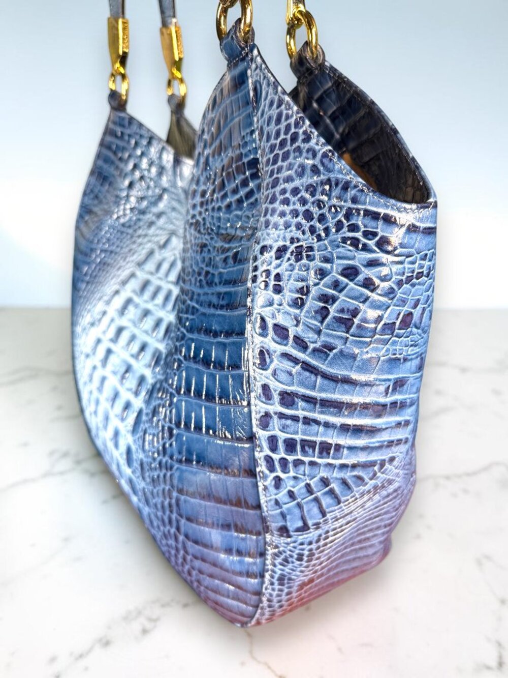 Brahmin Marianna Cerulean Melbourne Leather Shoulder Tote Bag - New Without Tags - Picture 4 of 13